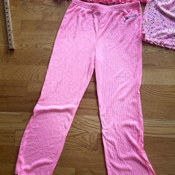 Justice Pink Pajama Set 3 pieceRuffle tank,short Pajama size 16/18 XL - Picture 6 of 13